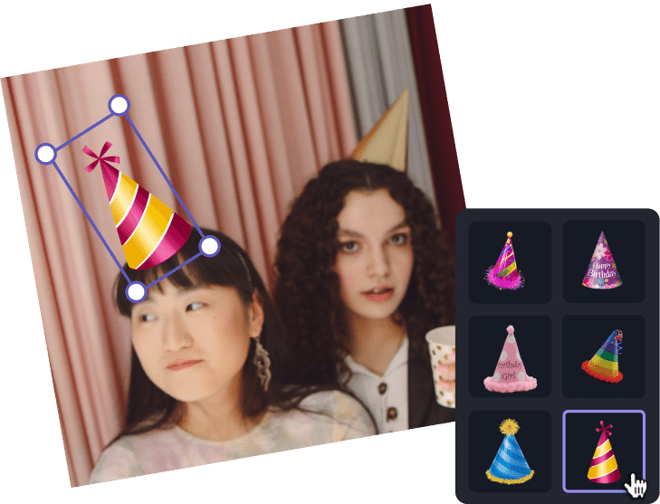 Add Fun Emoticons & Birthday Stickers