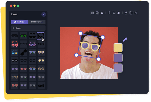 App to put glasses top on face