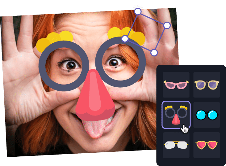 Add Fun Emoticons & Glass Stickers