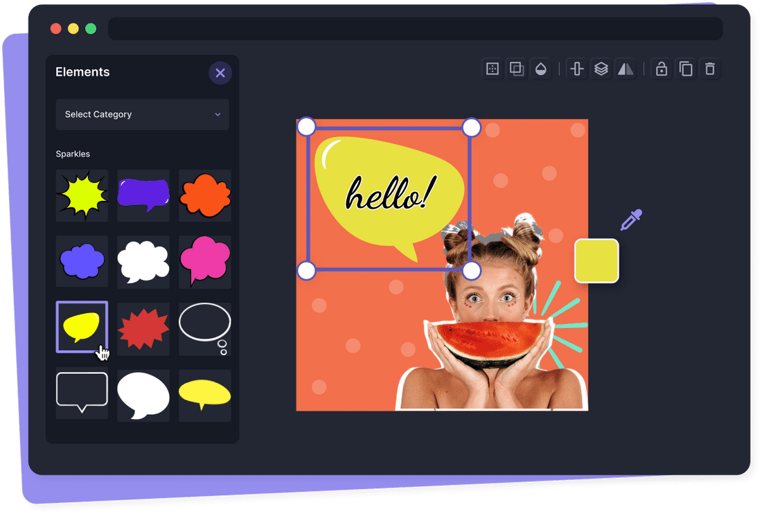 Add Speech Bubble to Photo Online (Free Stickers & Icons)